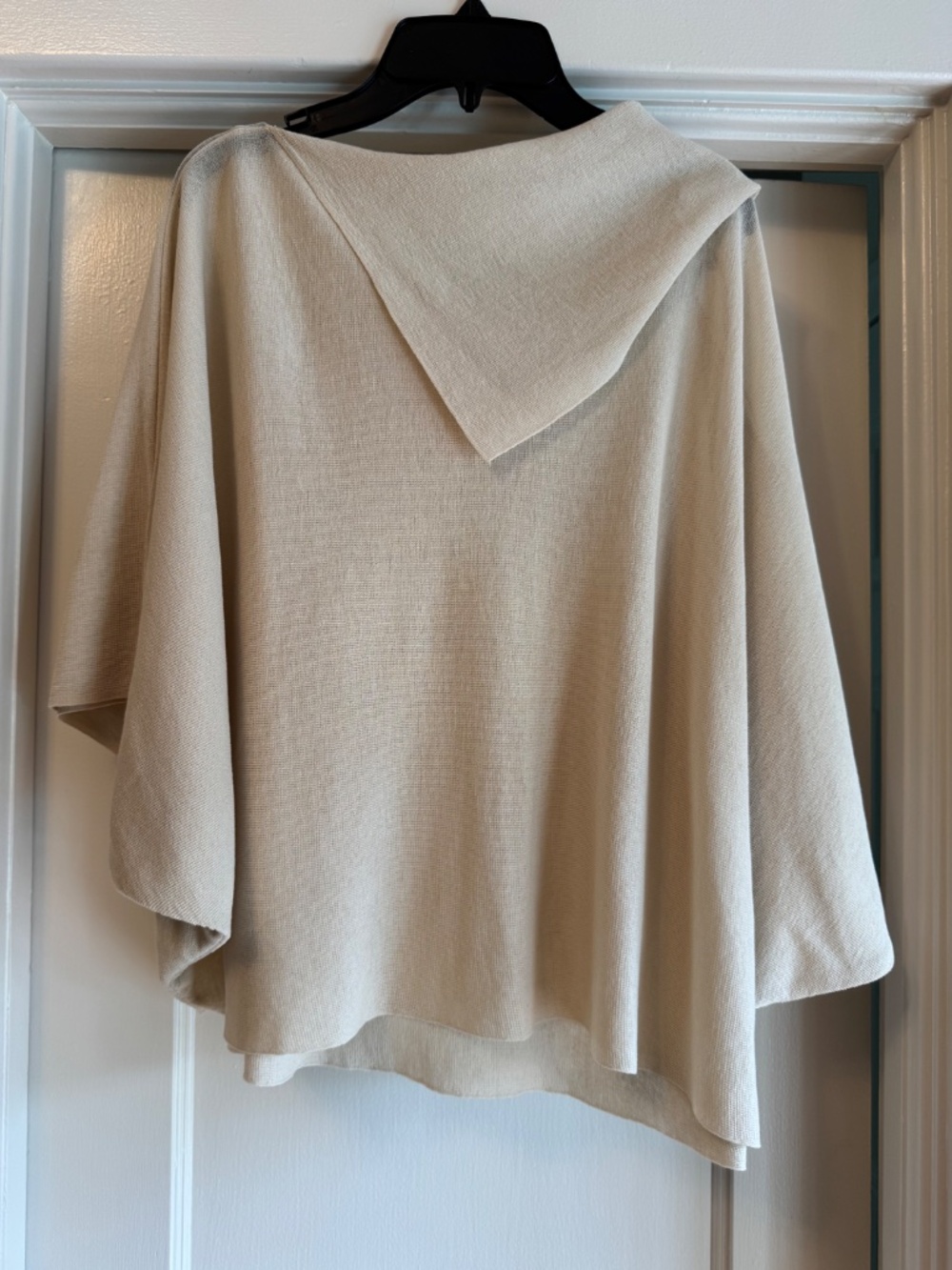 Zara Cream Lightweight Knit Poncho Top - Picture 2 of 6